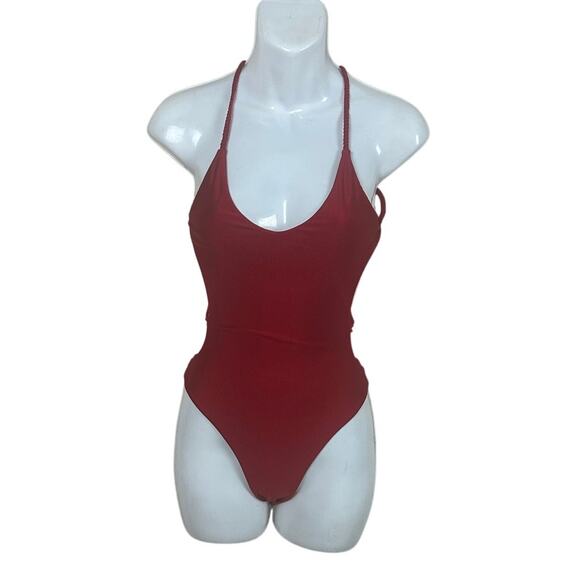 Beach Bum Bikinis One Piece Red Swimsuit size S - Picture 1 of 8